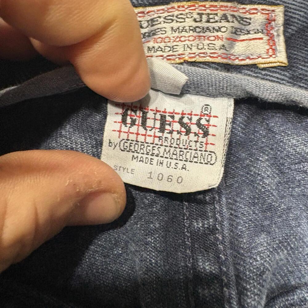 Vtg GUESS Style 1060 Dark Wash High Waisted Tapered Denim Jeans RARE Size-28 - Picture 7 of 12